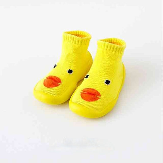 Baby Floor Socks and Shoes with Anti Slip Soft Sole Silicone Cute Little Duck Walking Socks and Shoes